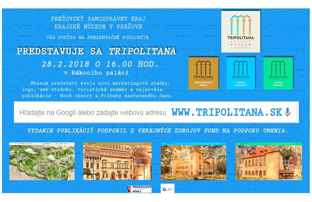 Krajské múzeum v Prešove predstaví svoju novú marketingovú značku, logo,  web stánku Tripolitana