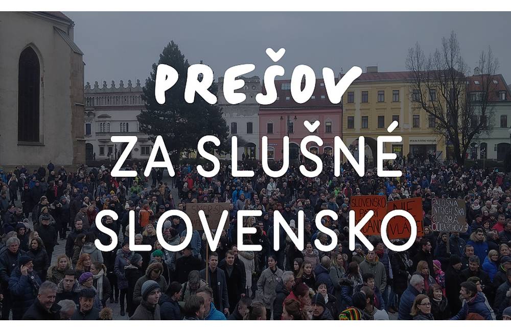 V piatok sa uskutočnia ďalšie zhromaždenia Za slušné Slovensko, výnimkou nebude ani Prešov