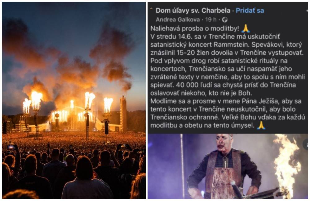 Veriaci z Prešova protestujú proti "satanistickému" koncertu Rammstein v Trenčíne