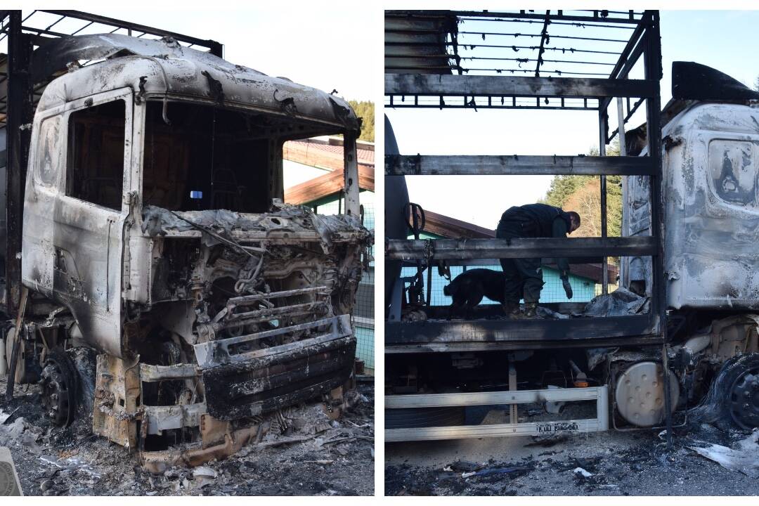 Páchateľ podpálil v obci Chmeľnica zaparkované nákladné auto. Spôsobil aj požiar prevádzkovej budovy