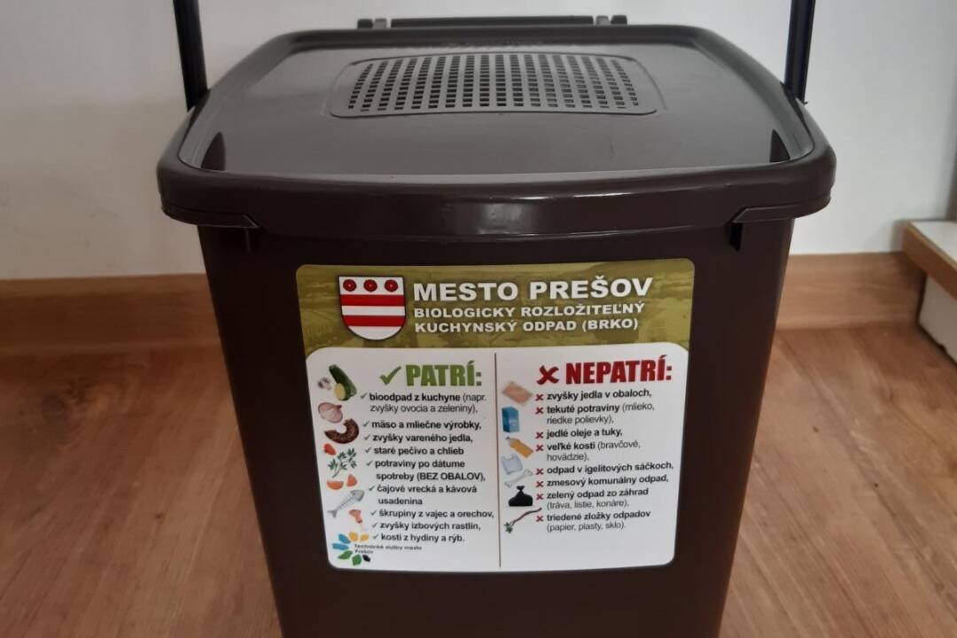Mesto Prešov podporí zber biologicky rozložiteľného kuchynského odpadu. Domácnosti dostanú vedierka