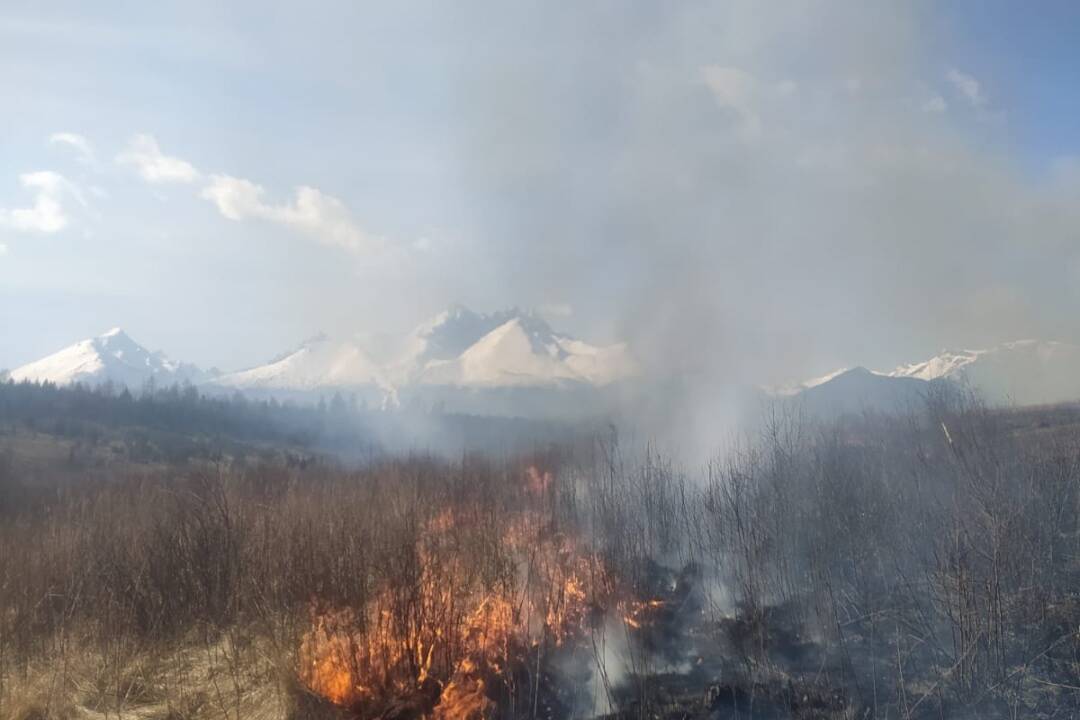 FOTO: V oblasti Strání pod Tatrami vypukol požiar. Na mieste zasahujú hasiči