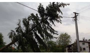 V Chmiňanoch spílený strom poškodil elektrické vedenie, niekoľko hodín boli obce bez elektriny