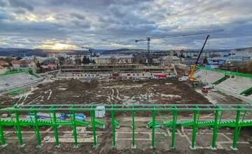 FOTO: Futbal Tatran Aréna v Prešove naberá reálnejšie kontúry. Takto pokračujú práce