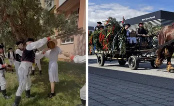 VIDEO: Veľká noc v Poprade bola plná tradícií. Chlapci z folklórneho súboru nenechali na dievčatách suchú nitku