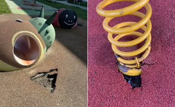 Mamičky v Kežmarku bijú na poplach, na detskom ihrisku je diera aj poškodené atrakcie, čaká sa na úraz?