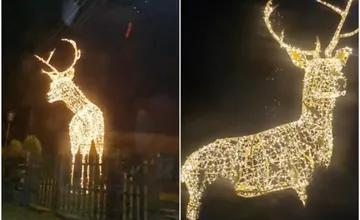 VIDEO: Návštevníkov obce v Prešovskom okrese šokuje žiarivý jeleň. Na obrovskú ozdobu sa chodia pozerať zďaleka