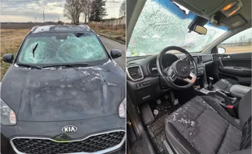 VIDEO: Kus ľadu prerazil čelné sklo a zranil ženu. Polícia apeluje na vodičov, stačí sekunda a môže zomrieť človek!
