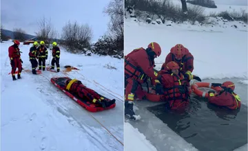 FOTO: Hasiči si na Malej Domaši prešli peklom. Preborený ľad, topiaci sa ľudia a boj s časom