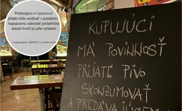 FOTO: Kriedový nápis podnikateľa z Prešova zabáva celé Slovensko. Kupujúci tu má povinnosť pivo skonzumovať!