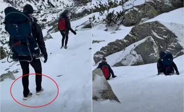 VIDEO: Zábery rodičov v teniskách na túre v zasnežených Tatrách pobúrili Slovákov, turisti neverili vlastným očiam