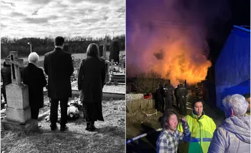 FOTO: Veľký Šariš si pripomína rok od tragického požiaru v miestnej osade. O život prišla stará mama a jej štyri vnúčatá