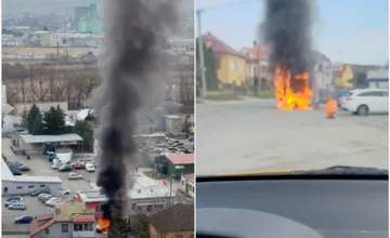 VIDEO: Akčné pondelkové ráno v Prešove. Na Kútoch došlo k požiaru vozidla, okolie zahalil hustý dym