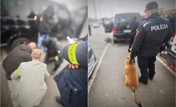 FOTO: Policajné špeciálne zložky zasahovali na parkovisku v Prešove. Zadržali dvoch mužov