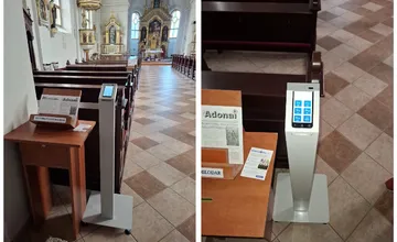 Nemáte drobné? To nie je problém, v kostole v Nižnom Hrušove pribudol terminál na bezhotovostné milodary
