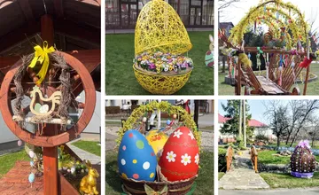 FOTO: Mestá a obce v Prešovskom kraji žiaria veľkonočnou výzdobou. Námestia sú plné kraslíc a jarných farieb