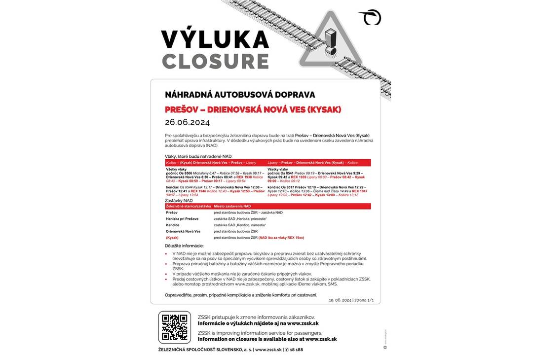 FOTO: Výluky vlakov na východe Slovenska (26. týždeň), foto 2