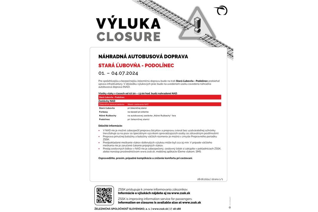 FOTO: Výluky vlakov v Košickom kraji (27. týždeň), foto 1