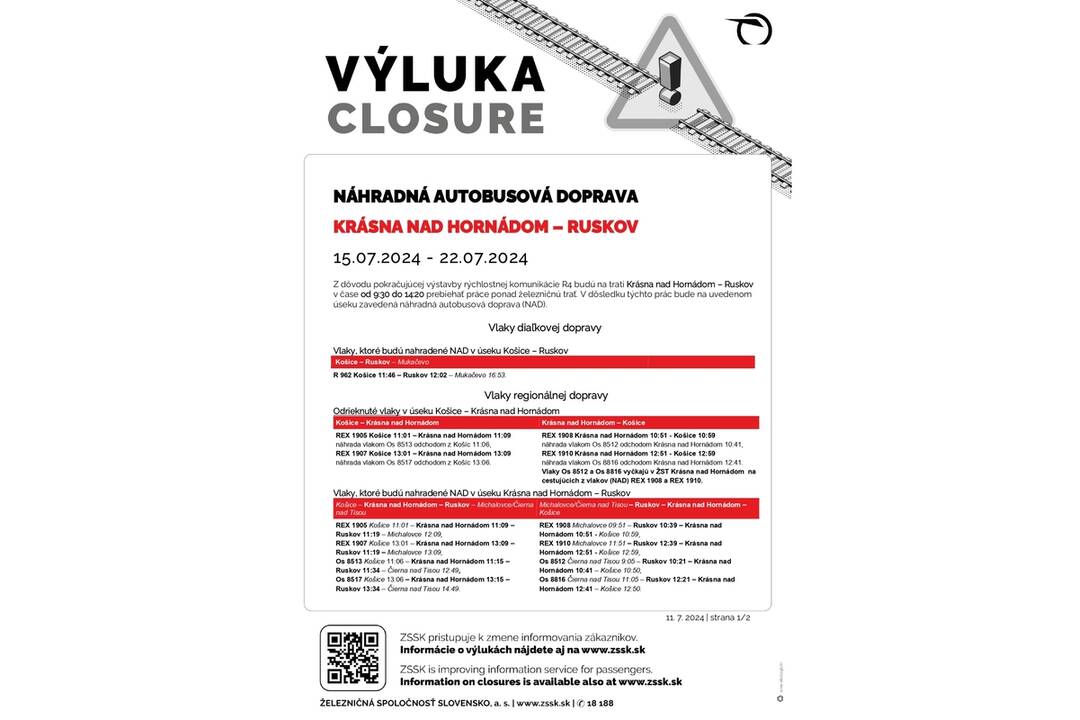 FOTO: Výluky vlakovna východe Slovenska (29. týždeň), foto 4