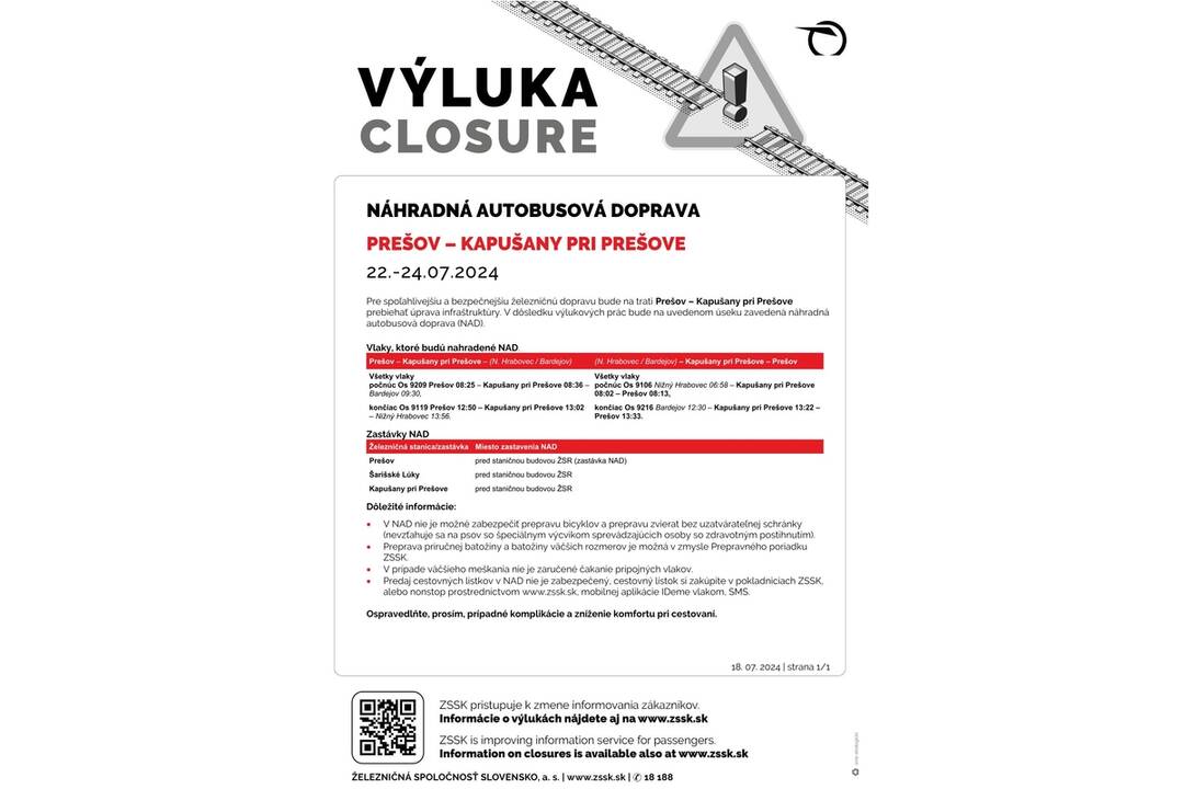 FOTO: Výluky vlakov (30. týždeň), foto 1