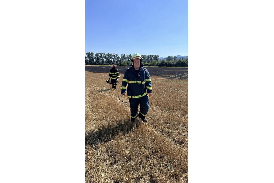 FOTO:  V obci Petrovany došlo k požiaru suchého porastu, foto 1