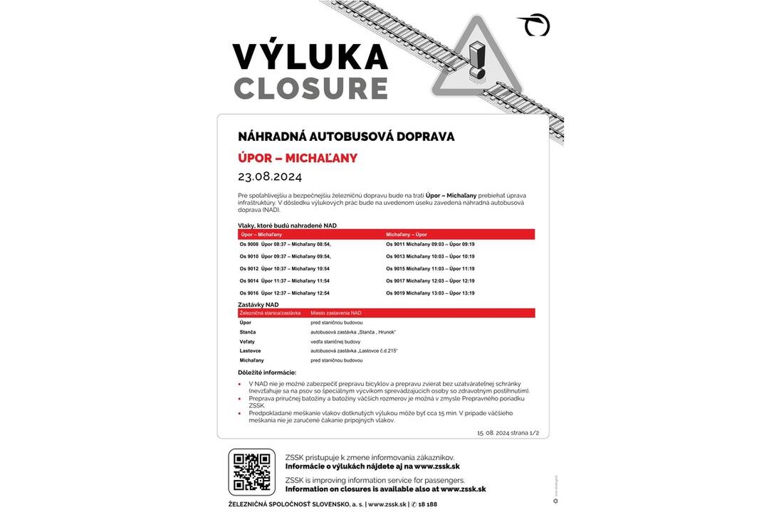 FOTO: Výluky vlakov na východe Slovenska (34. týždeň), foto 10