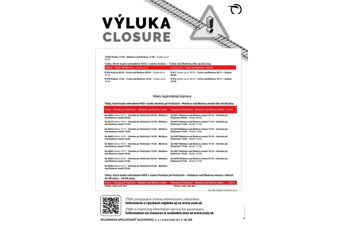 FOTO: Výluky vlakov na východe Slovenska (34. týždeň), foto 3