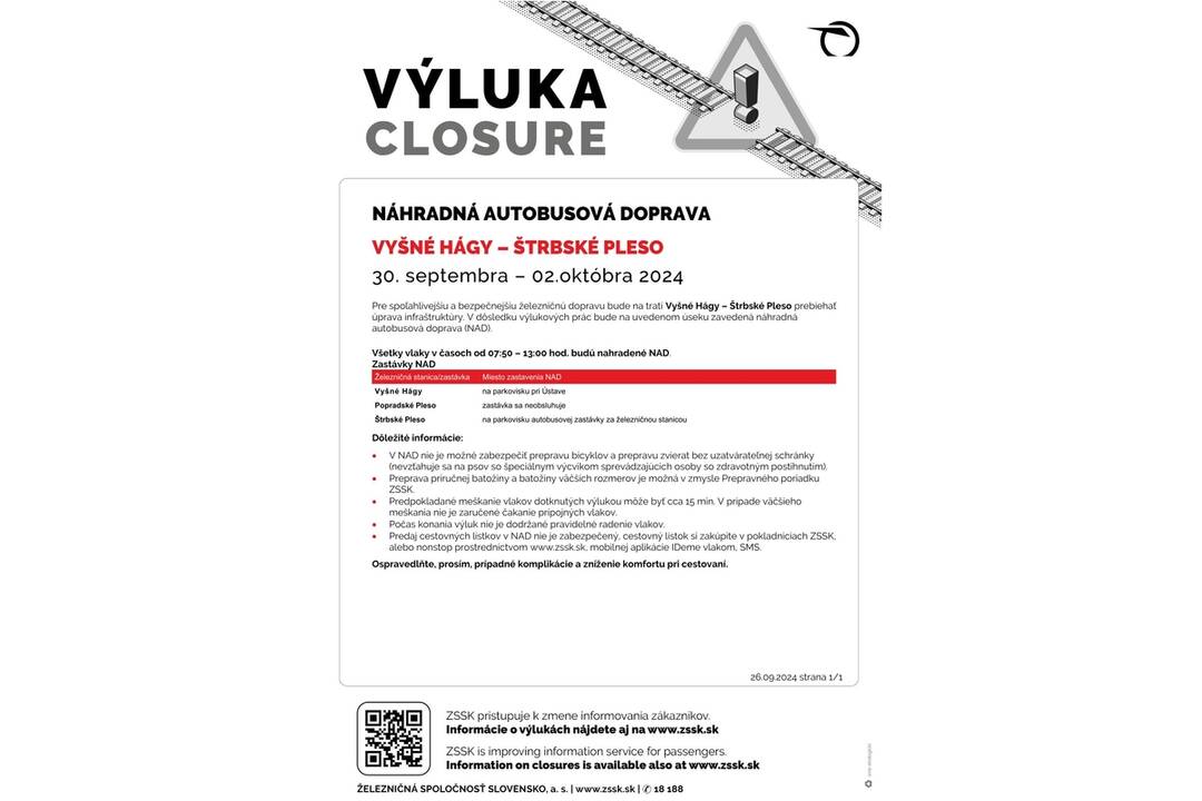 FOTO: Výluky vlakov na východe Slovenska, foto 1