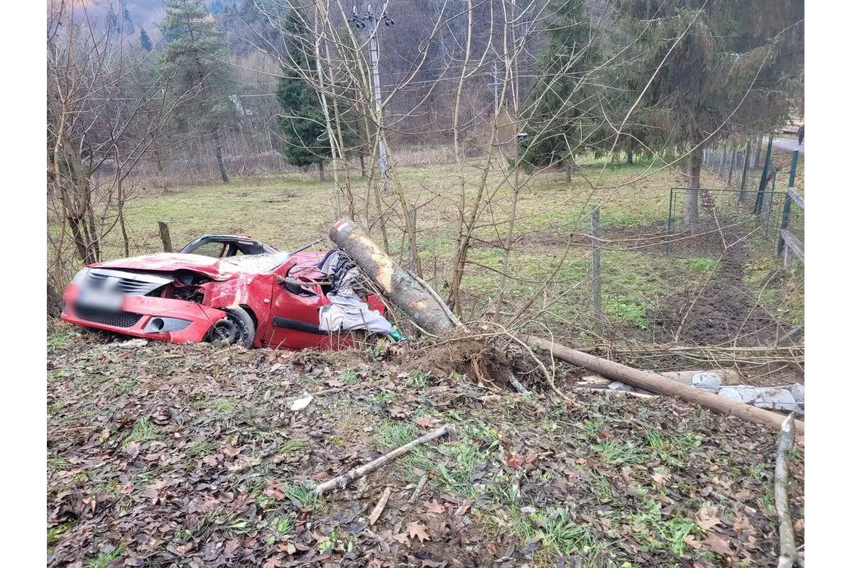 FOTO: Pri dopravnej nehode v Cemjate narazilo auto do stromu, foto 2