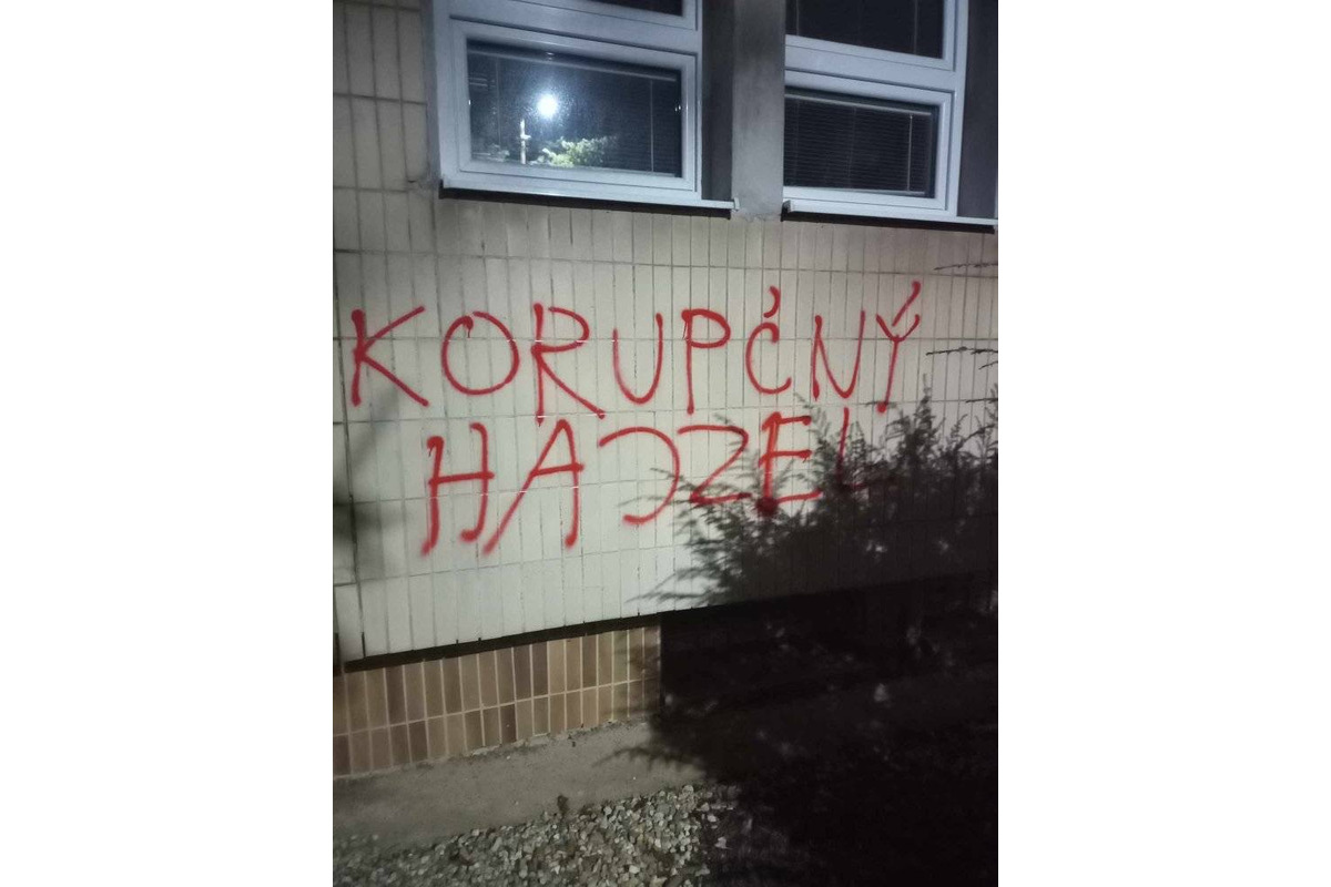 FOTO: Neznámy páchateľ poškodil bardejovskú nemocnicu, zanechal štipľavé odkazy, foto 1