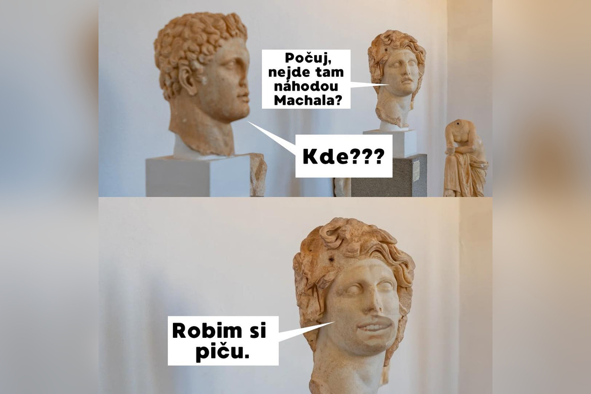 FOTO: Internet sa baví na Machalovom „únose“ busty. Čo vtipkári pripravili?, foto 1