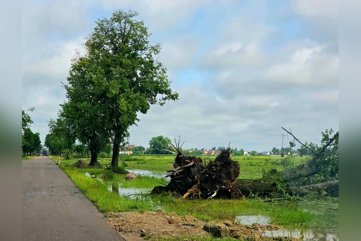 FOTO: Poľskom sa prehnala supercela, strhávala strechy a stromy, foto 5