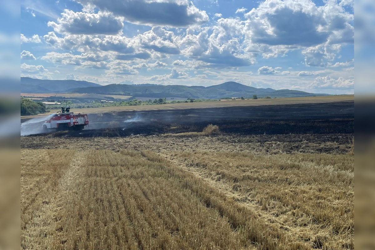 FOTO: V Prešovskom okrese vypukol požiar poľa, hasiči bojujú s plameňmi, foto 7