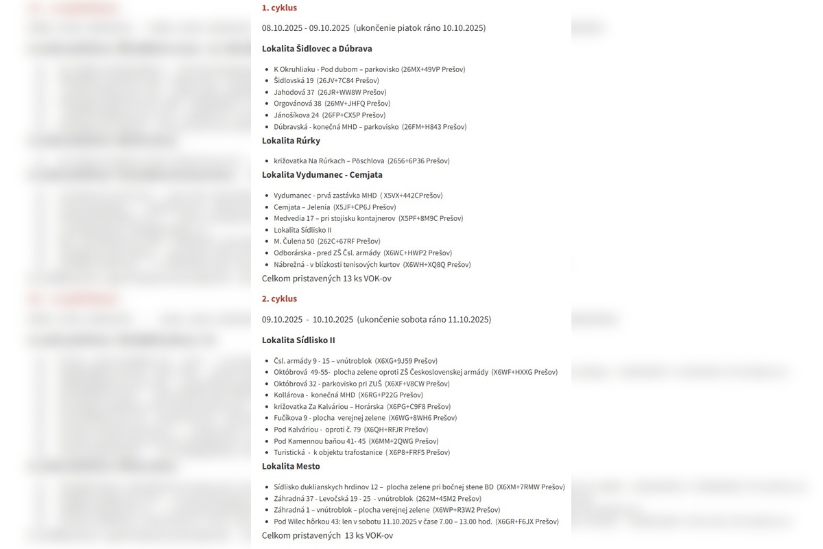 FOTO: MAPA: Jesenné upratovanie v Prešove. Kde a kedy budú kontajnery?, foto 4