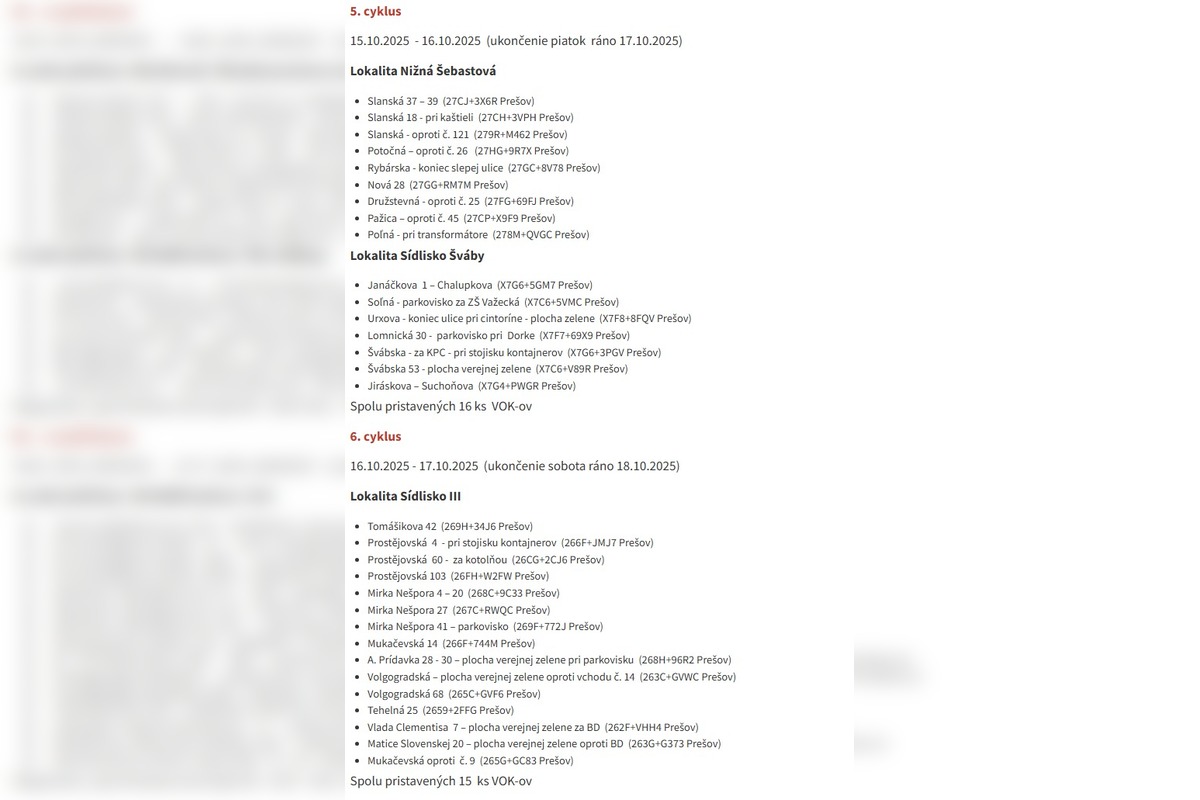 FOTO: MAPA: Jesenné upratovanie v Prešove. Kde a kedy budú kontajnery?, foto 5