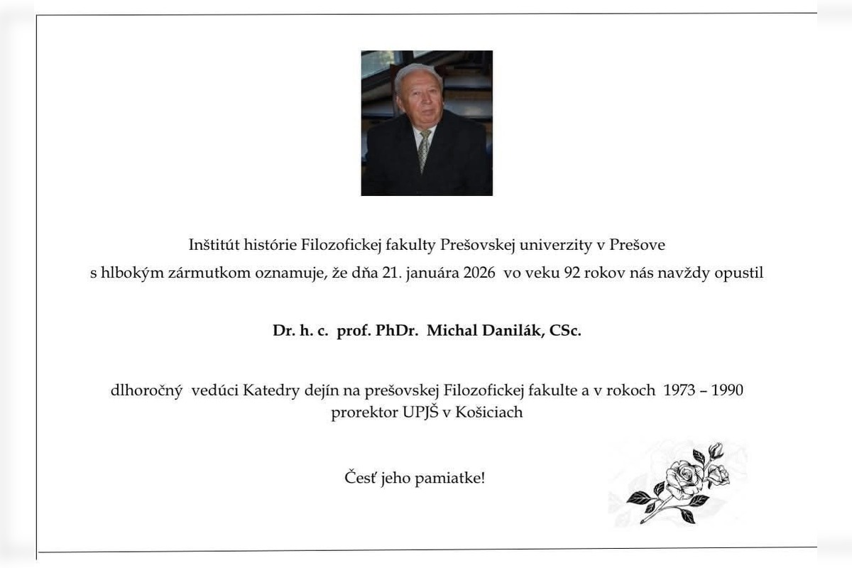 FOTO: Zomrel významný pedagóg a odborník Michal Danilák, foto 1