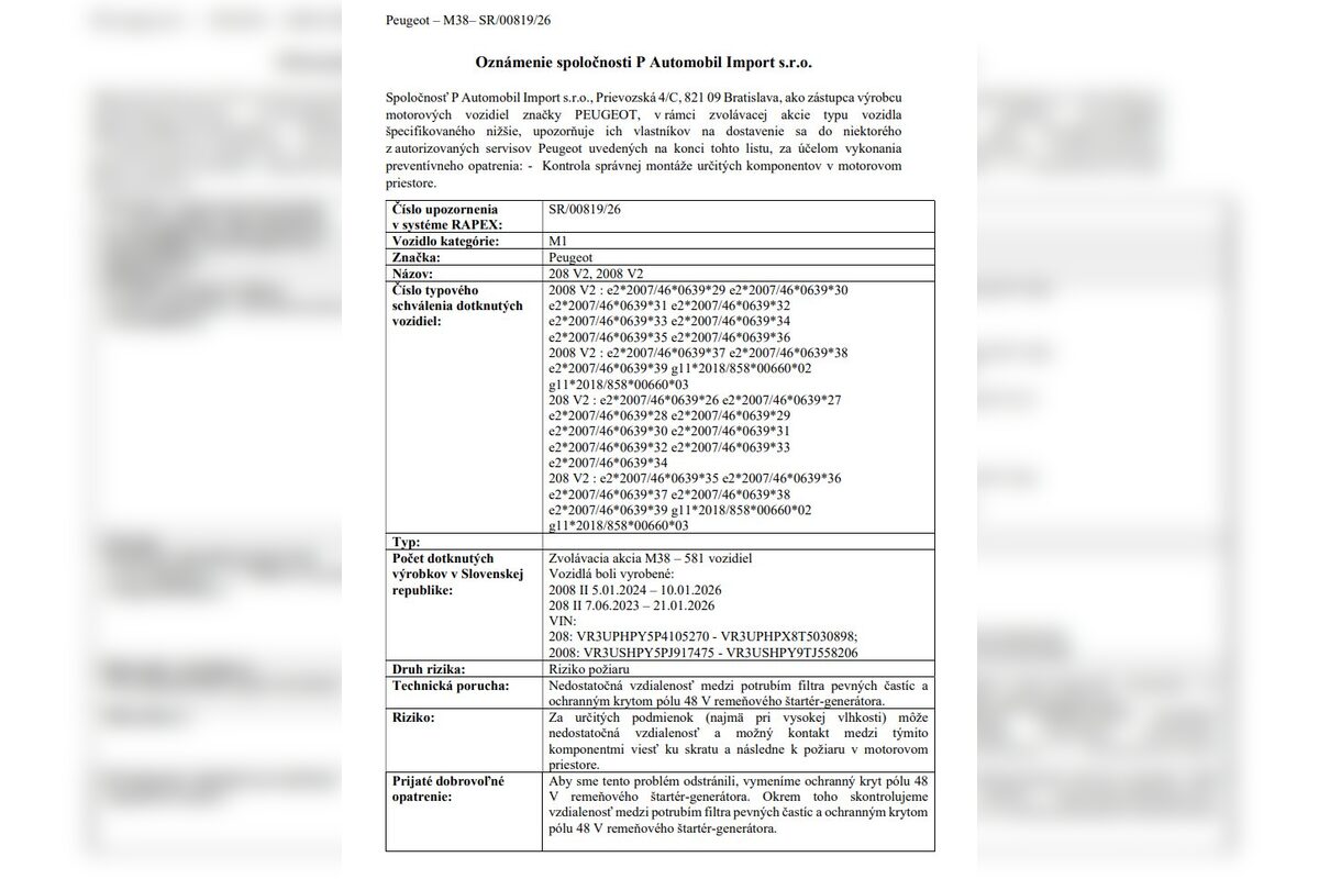 FOTO: Pozor, tieto autá môžu byť nebezpečné! SOI zverejnila zoznam, majitelia by mali okamžite konať, foto 2