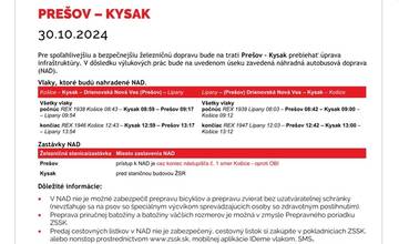 FOTO: Výluky vlakov sa opäť dotknú aj Prešovského a Košického kraja