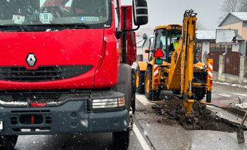 FOTO: Havária vodovodného potrubia v Levoči