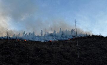 FOTO: Následky lesného požiaru v katastri obce Spišská Teplica
