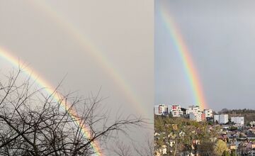 FOTO: Nebeské divadlo v Prešove: Dvojitá dúha očarila stovky obyvateľov​