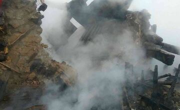 FOTO: Požiar chatrče v Nižnom Tvarožci