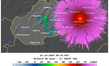 FOTO: Chyba na radare SHMÚ vyľakala ľudí