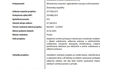 FOTO: ZŠ Sibírska čaká premena, vznikne učebňa pod holým nebom